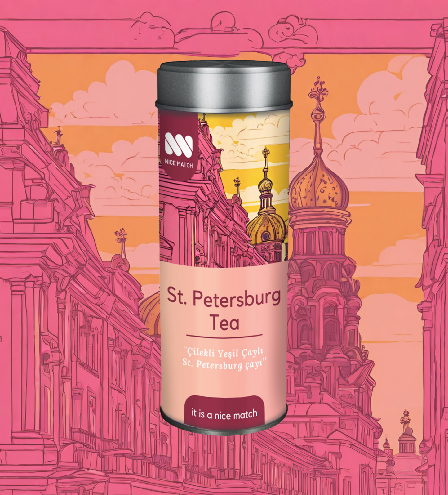 ST. Petersburg Tea - Çilekli Yeşil Çaylı ST. Petersburg Çayı