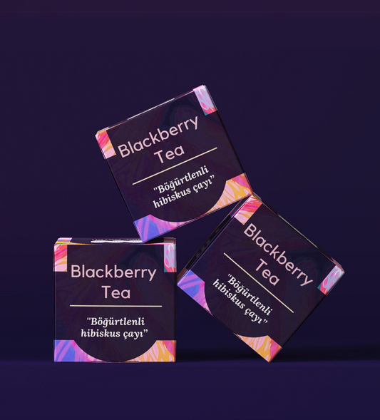 BlackBerry Tea - Böğürtlenli Hibiskus Çayı Müslin Bez 12'li Poşet Çay Kutusu