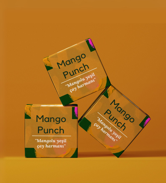 Mango Punch - Mangolu Yeşil Çay Harmanı Müslin Bez 12'li Poşet Çay Kutusu